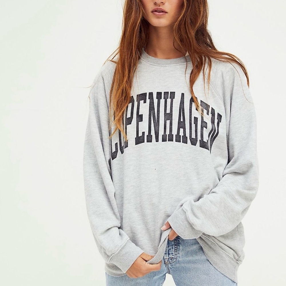 Free People Retrobrand Copenhagen Pullover Sweatshirt